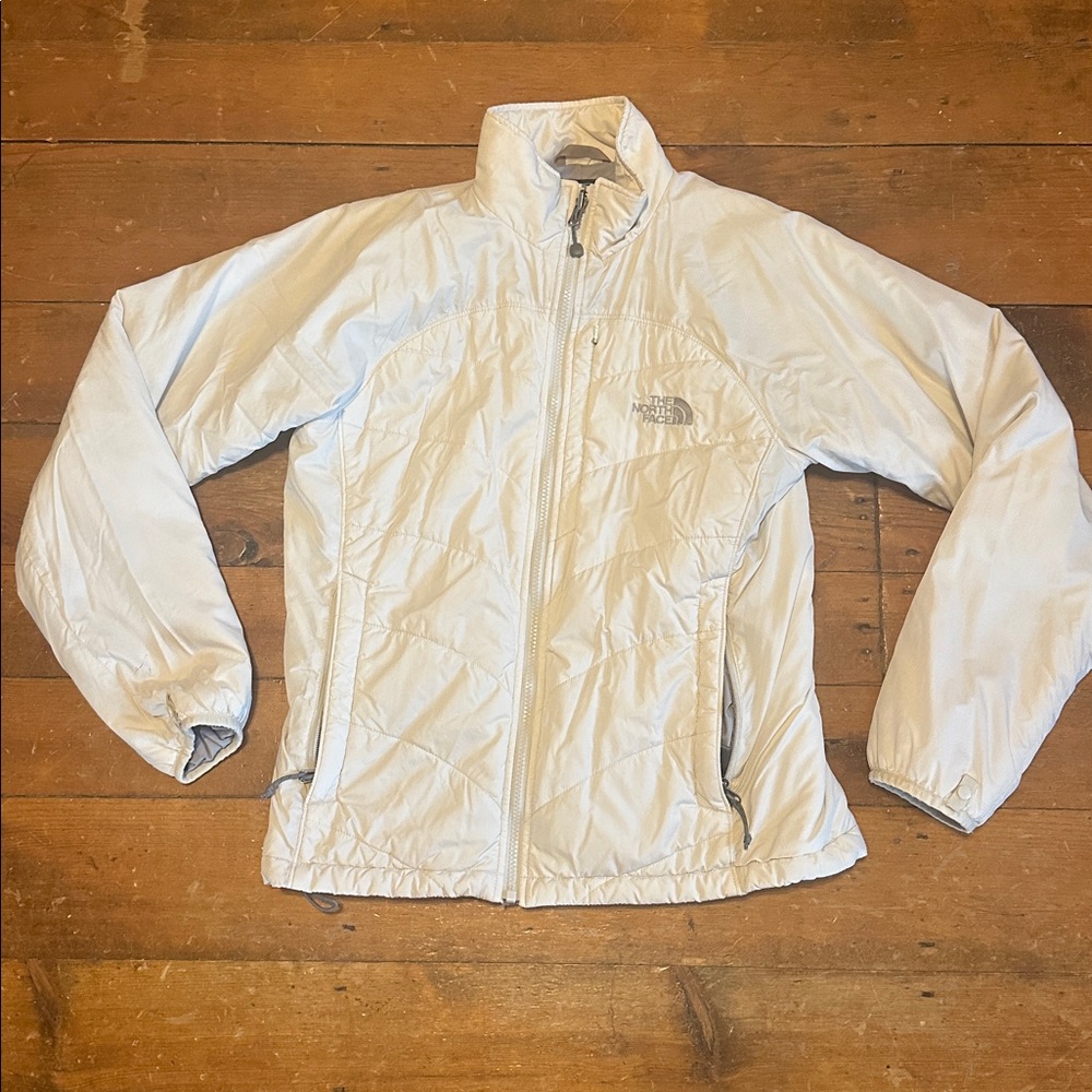The North Face Light Gray and White Jacket Size M